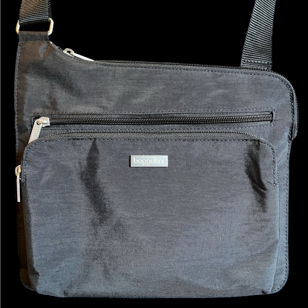 Baggallini Black Cross Body Messenger Bag with Adjustable Strap Anti-Theft